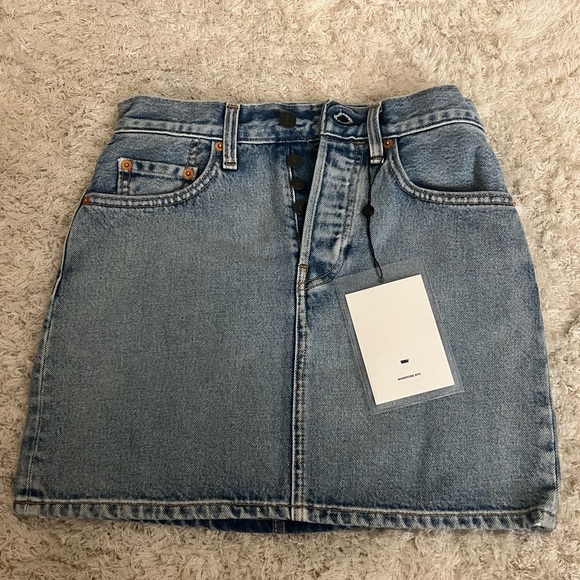 Wardrobe.NYC Denim Mini Skirt Size 24 - Picture 2 of 8